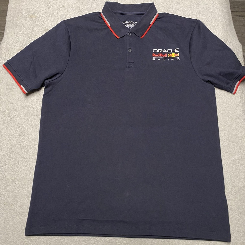 Oracle Team Red Bill Racing‎ Polo Mens XL Navy Blue Castore Performance